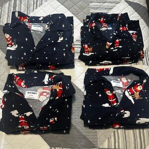 Old Navy Navy Blue Santa Print Christmas pj family set